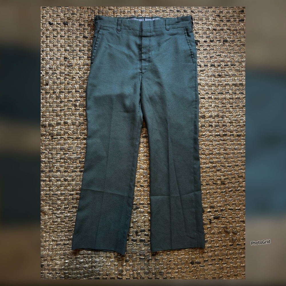 Vintage 1980’s Men’s Hubbard Mint Green Polyester Pant 36 x 31 - Picture 2 of 4